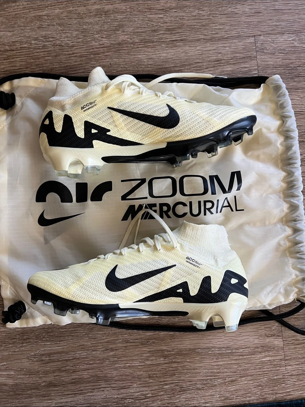 Nike Mercurial Air Zoom Soccer Cleats - Cream/Black